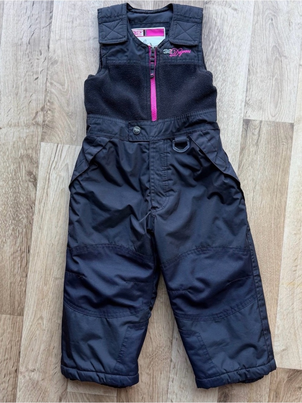 32 Degrees Weatherproof Toddler Black Snow Bib Overalls Ski Pants Size 3T